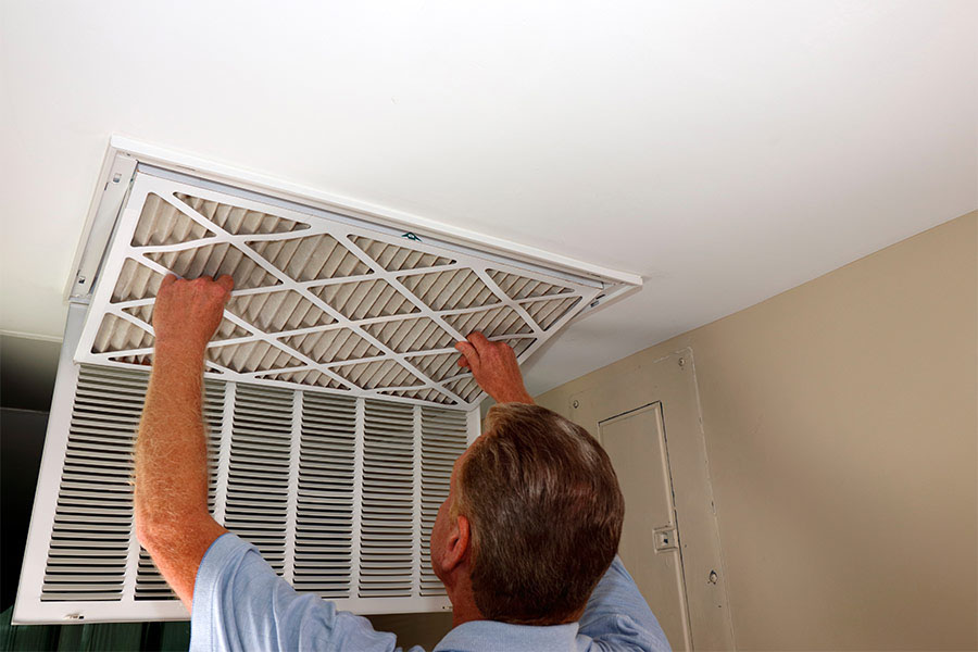 Air filtration filter change
